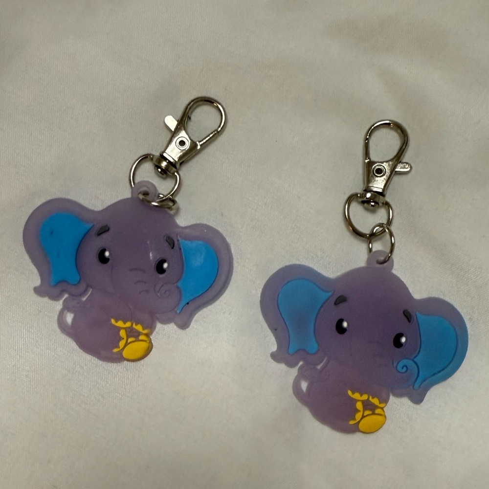 Purple Elephant Keychain (Silicon)